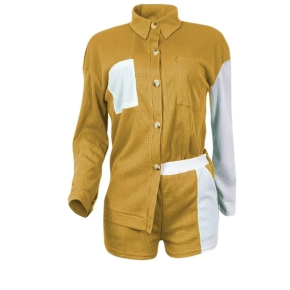 KaLI_store Matching Short Sets for Women Women's 2 Piece Yellow Medium NWOT - Picture 3 of 6